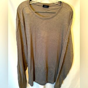 JEFF Men's 2XL Long Sleeve Gray Textured Stretch Pima Cotton Crew T-Shirt